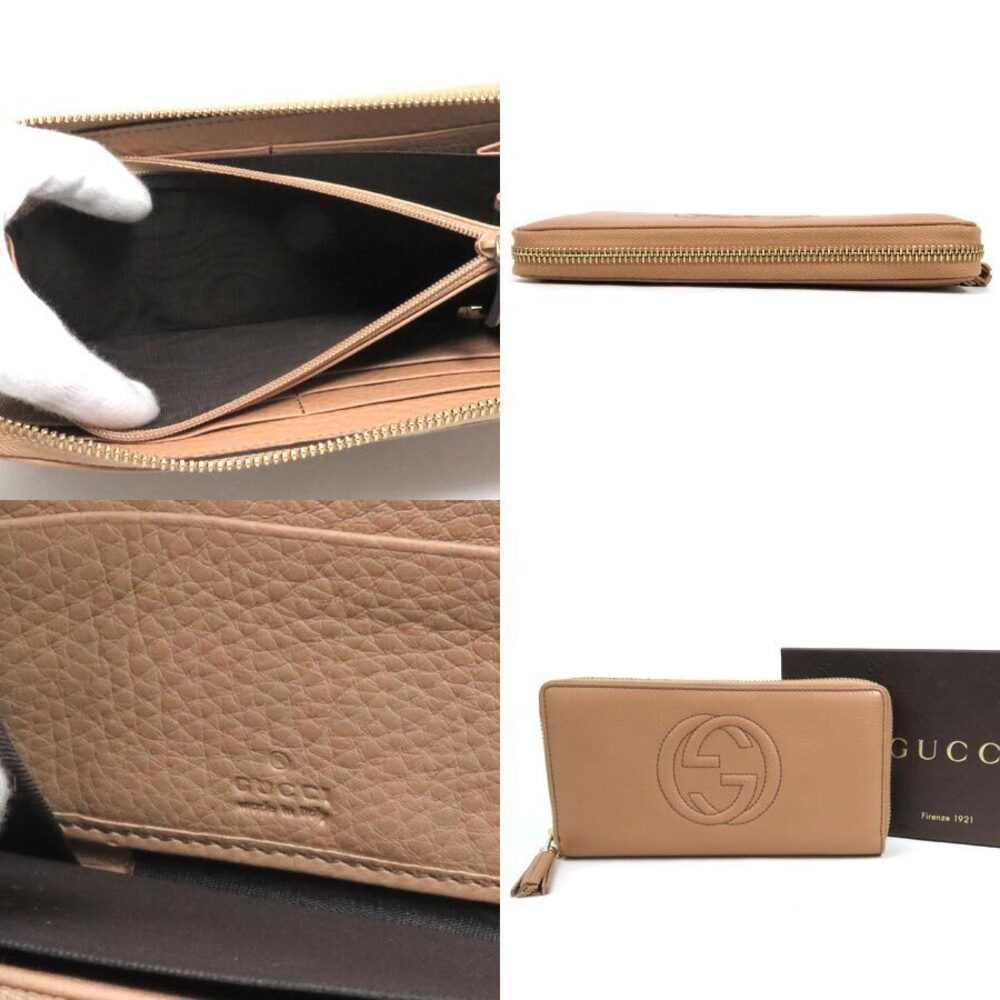 Gucci Soho Zip Around Long Wallet Beige Leather - Picture 5 of 5